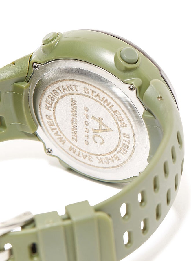 AC SPORTS Round Resin Digital Wrist Watch - 40 mm - Green  - Image 3