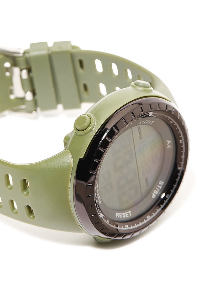 AC SPORTS Round Resin Digital Wrist Watch - 40 mm - Green  - Image 2