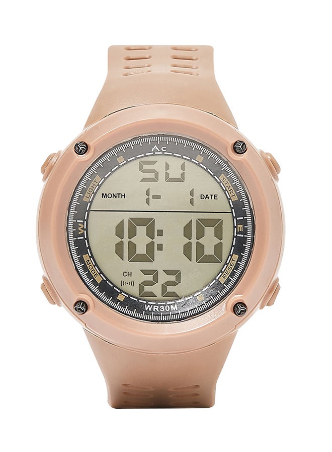 AC SPORTS Round Resin Digital Wrist Watch - 40 mm - Brown  - Image 1