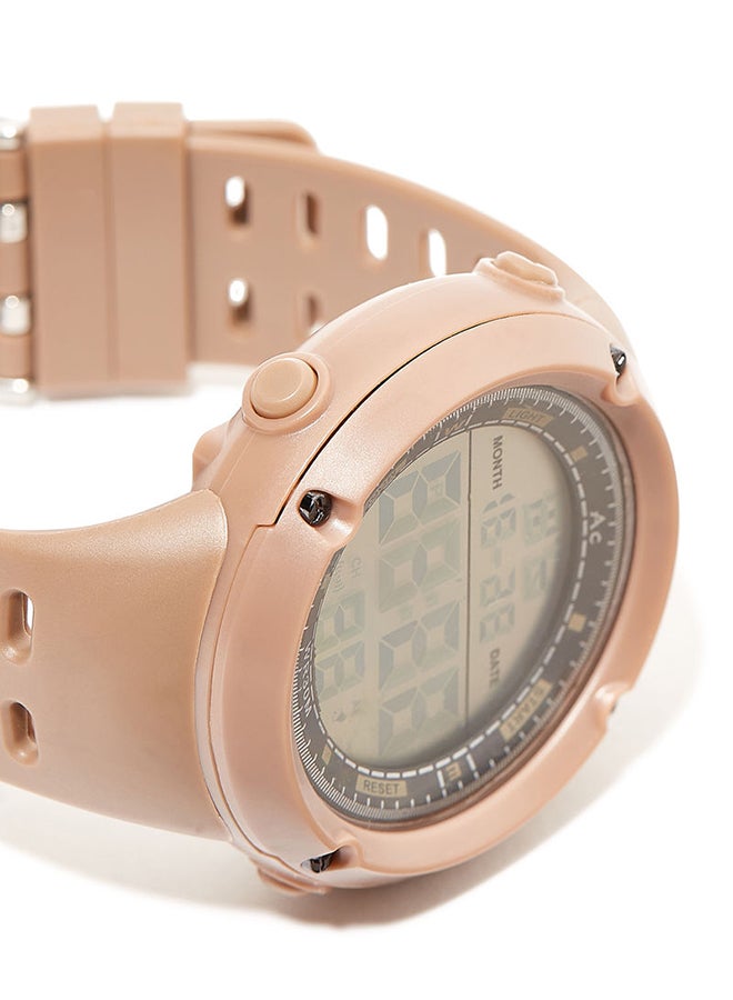 AC SPORTS Round Resin Digital Wrist Watch - 40 mm - Brown  - Image 2