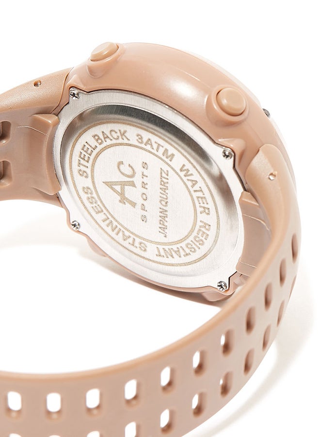AC SPORTS Round Resin Digital Wrist Watch - 40 mm - Brown  - Image 3