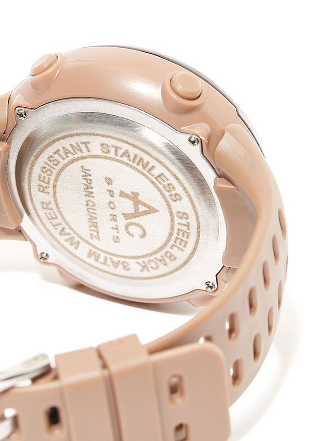 AC SPORTS Round Resin Digital Wrist Watch - 40 mm - Brown  - Image 3