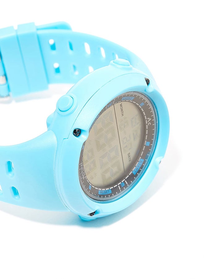 AC SPORTS Round Resin Digital Wrist Watch - 40 mm - Sky Blue  - Image 2