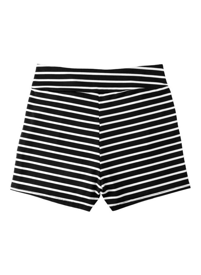 Striped Pattern Shorts Black/White - Image 2