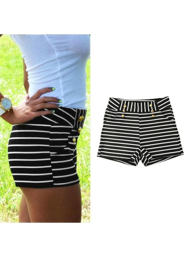 Striped Pattern Shorts Black/White - Image 4