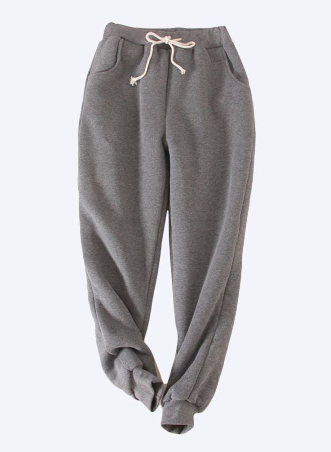 Generic Drawstring Mid Rise Joggers Grey  - Image 1