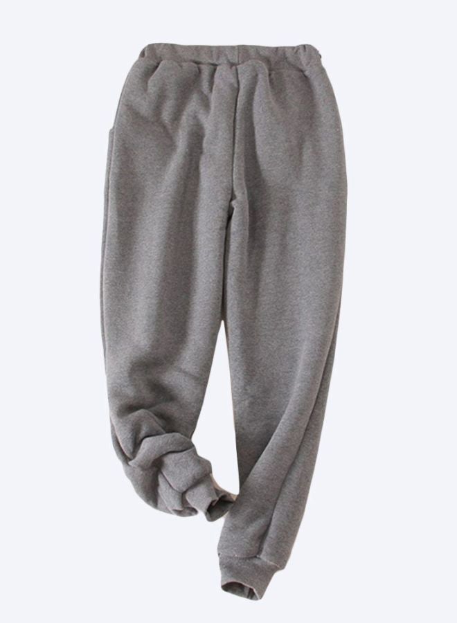 Generic Drawstring Mid Rise Joggers Grey  - Image 2