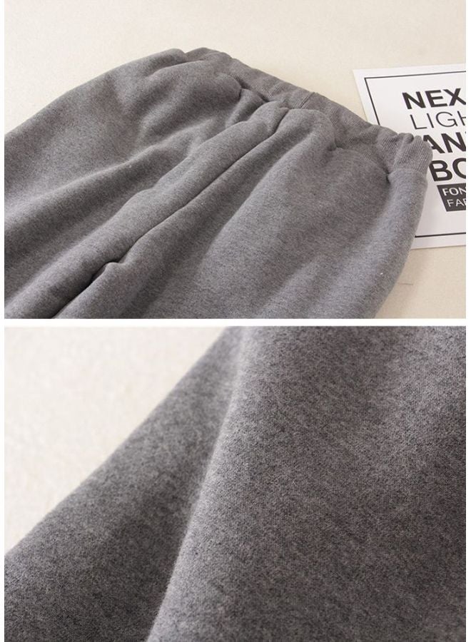 Generic Drawstring Mid Rise Joggers Grey  - Image 3