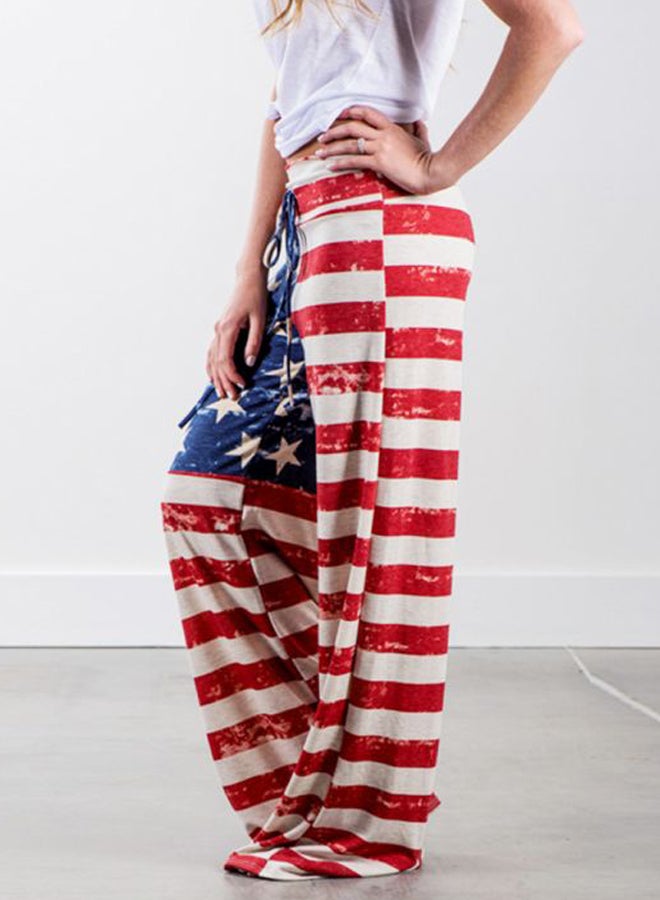 Stripes Patterned Pants Red/Blue/White - Image 5