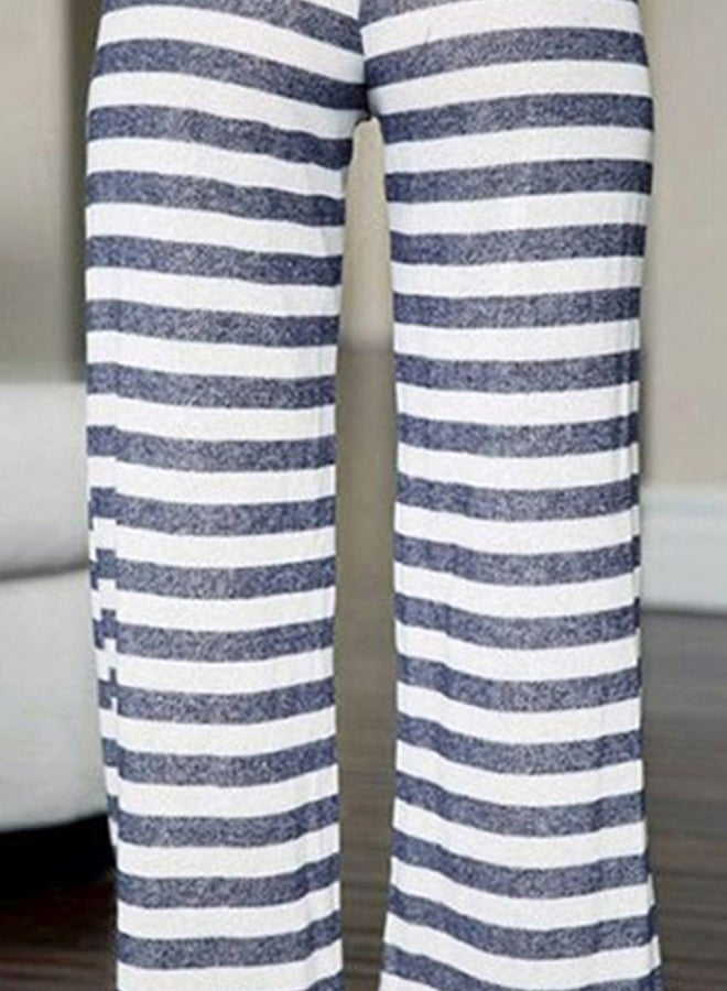 Stripe Patterned Pants Blue/White - Image 3