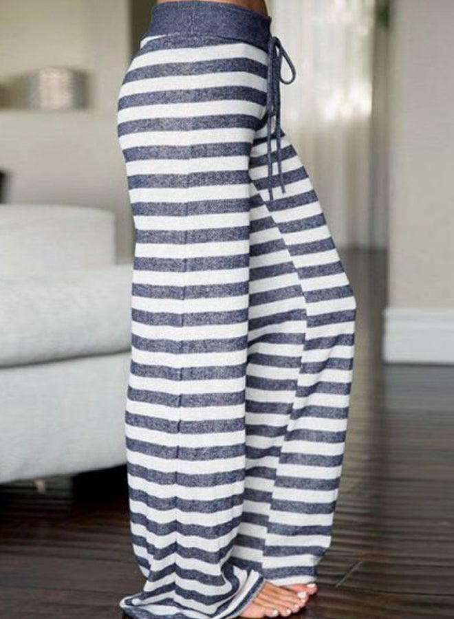 Stripe Patterned Pants Blue/White - Image 4