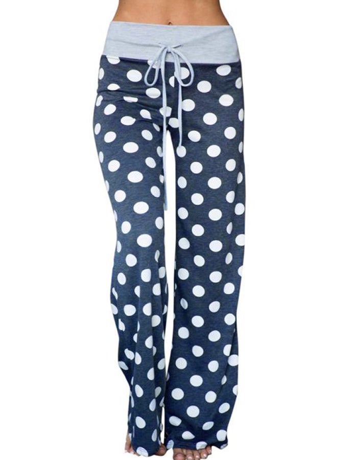 Polka Dot Printed Pants Blue/White - Image 1