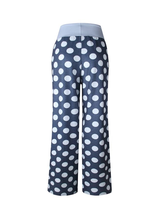 Polka Dot Printed Pants Blue/White - Image 2