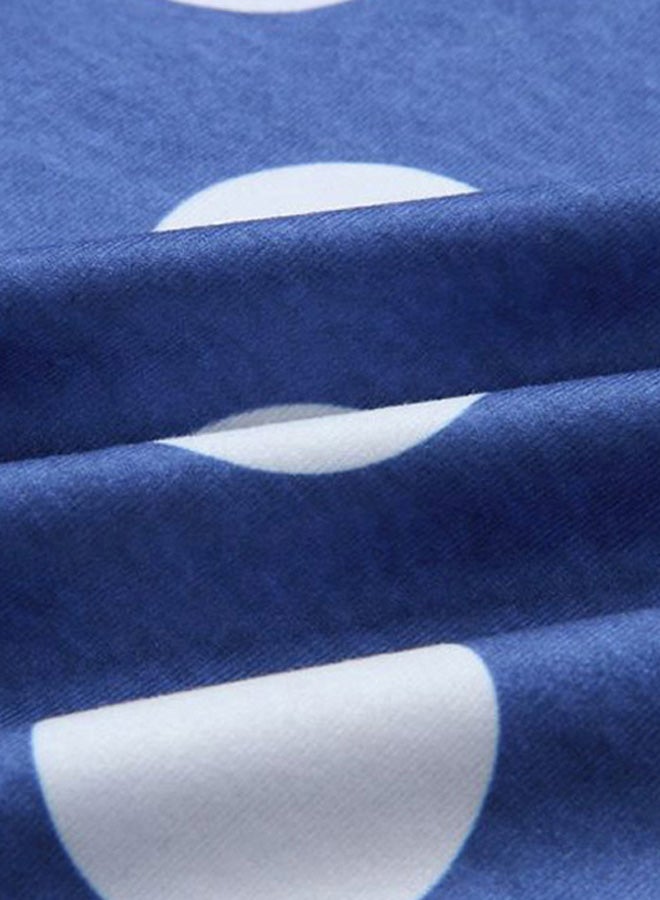 Polka Dot Printed Trousers Blue/White - Image 3
