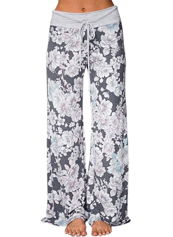Floral Printed Pants Grey/Pink/Blue  - Image 1