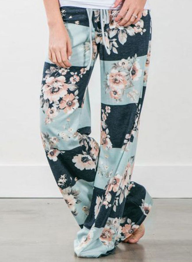 Floral Printed Pants Green/Blue/Pink  - Image 4