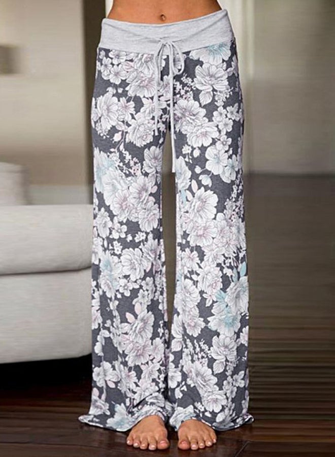 Floral Printed Pants Grey/Pink/Blue  - Image 5