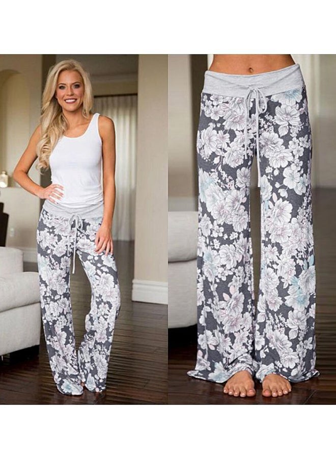 Floral Printed Pants Grey/Pink/Blue  - Image 4