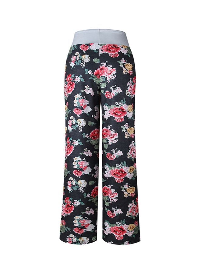Generic Floral Printed Pants Black/Red/Green  - Image 2