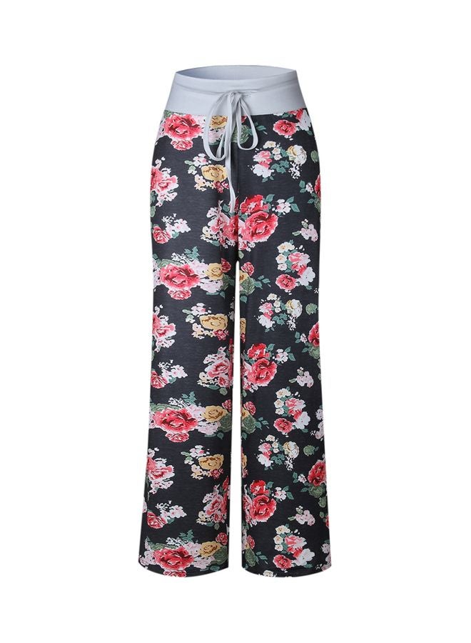 Generic Floral Printed Pants Black/Red/Green  - Image 1