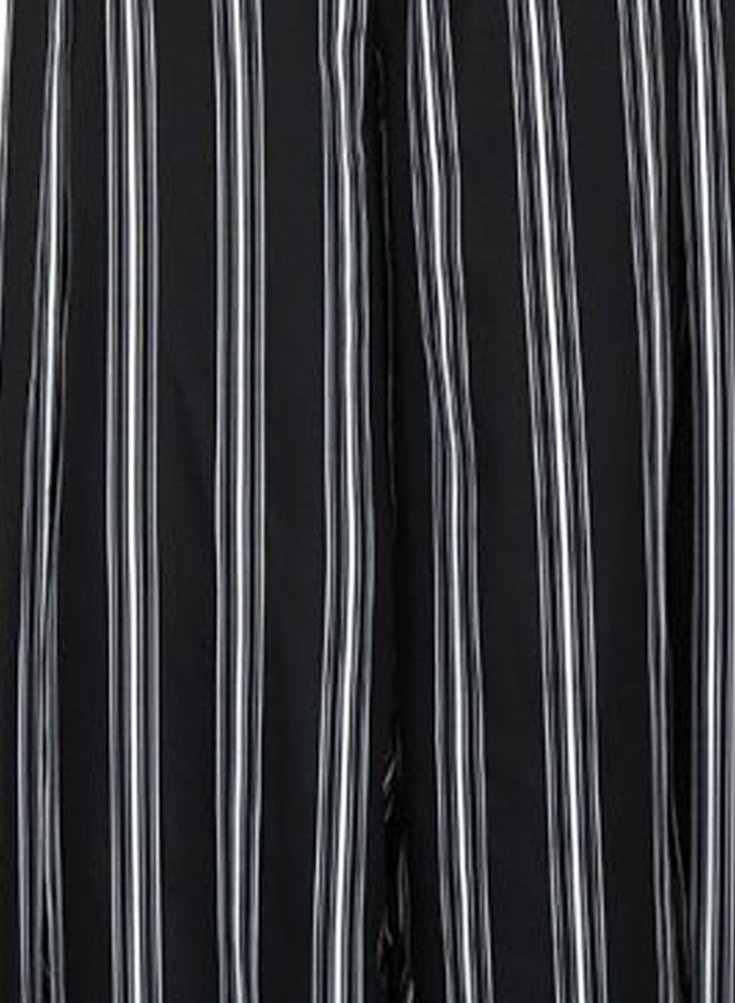 Stripe Patterned Pants Black/Grey/White - Image 3