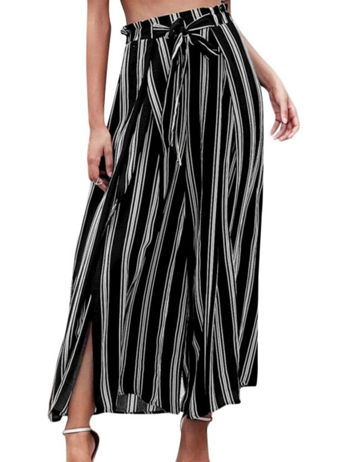 Stripe Patterned Pants Black/Grey/White - Image 4
