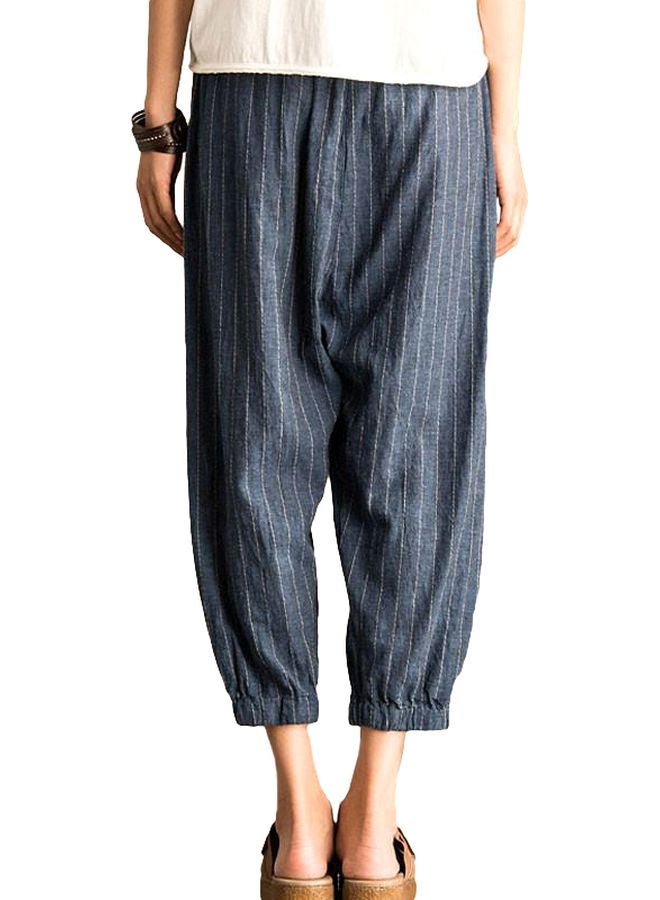 Stripes Ankle-Length Loose Pants Grey/White  - Image 2