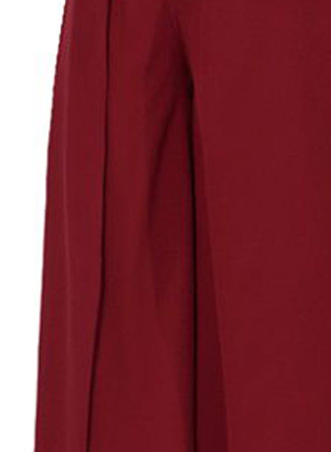 Pleated Wide Leg Pants Burgundy  - Image 3