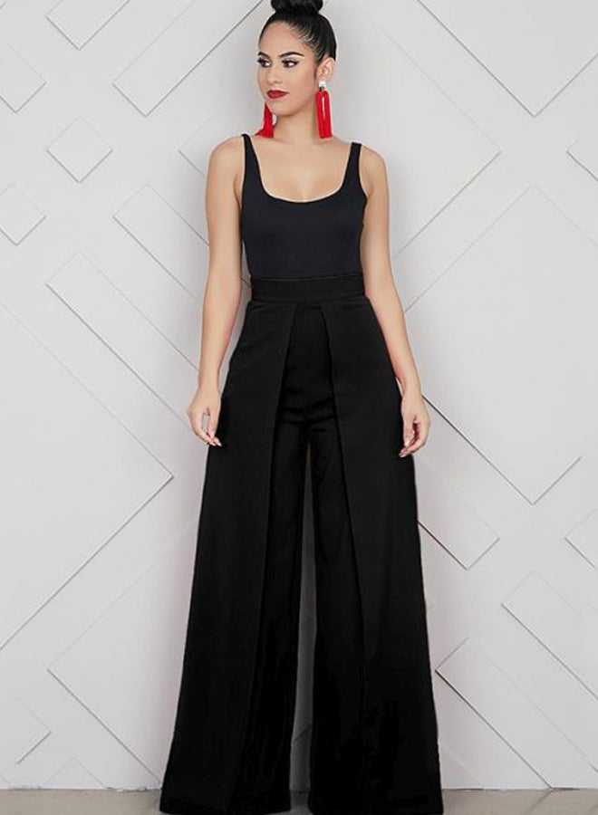 Pleated Wide Leg Pants Black  - Image 4