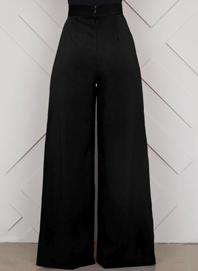 Pleated Wide Leg Pants Black  - Image 2