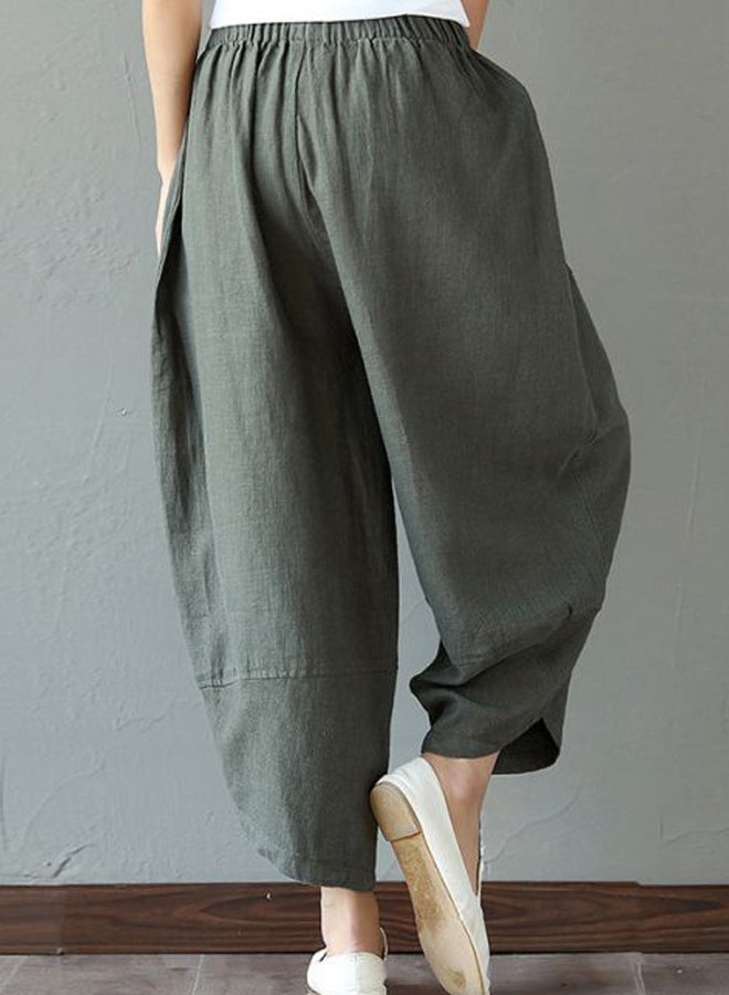 Pocket Detail Harem Pants Army Green/Red/Cyan  - Image 2