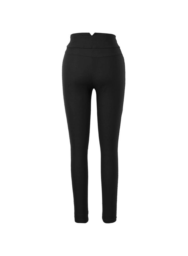 Five Button Detailed Skinny Pants Black  - Image 2