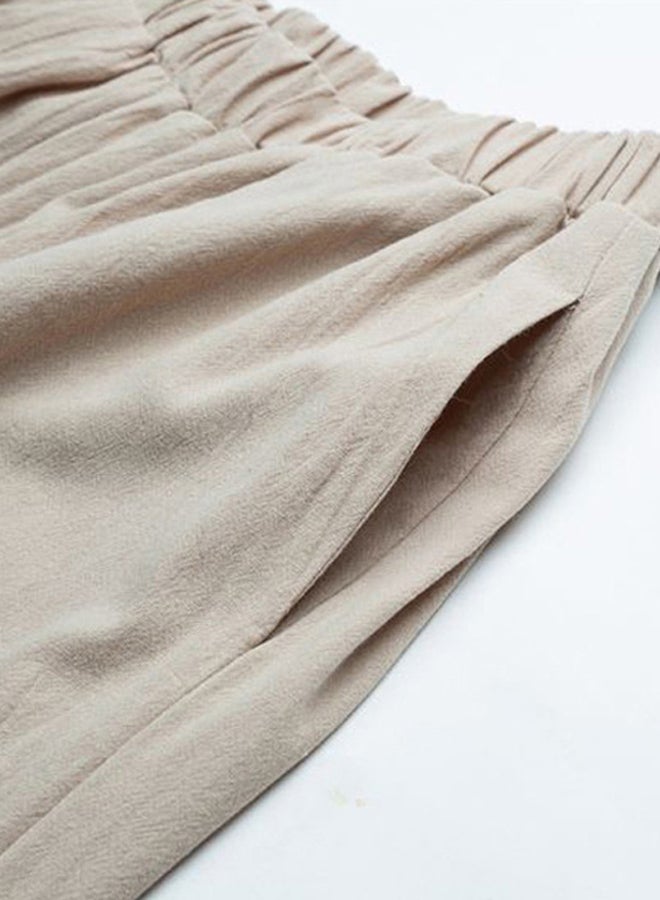 High Rise Flared Pants Beige  - Image 3