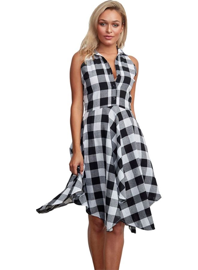 Checkered Mini Dress Black/White - Image 1