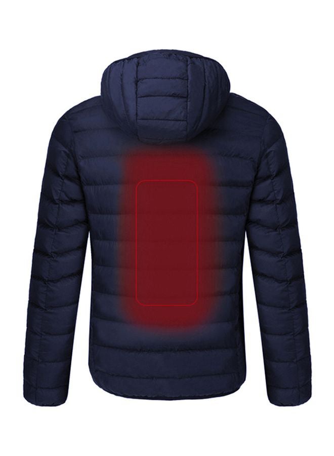 USB Heated Down Jacket Blue - Image 2