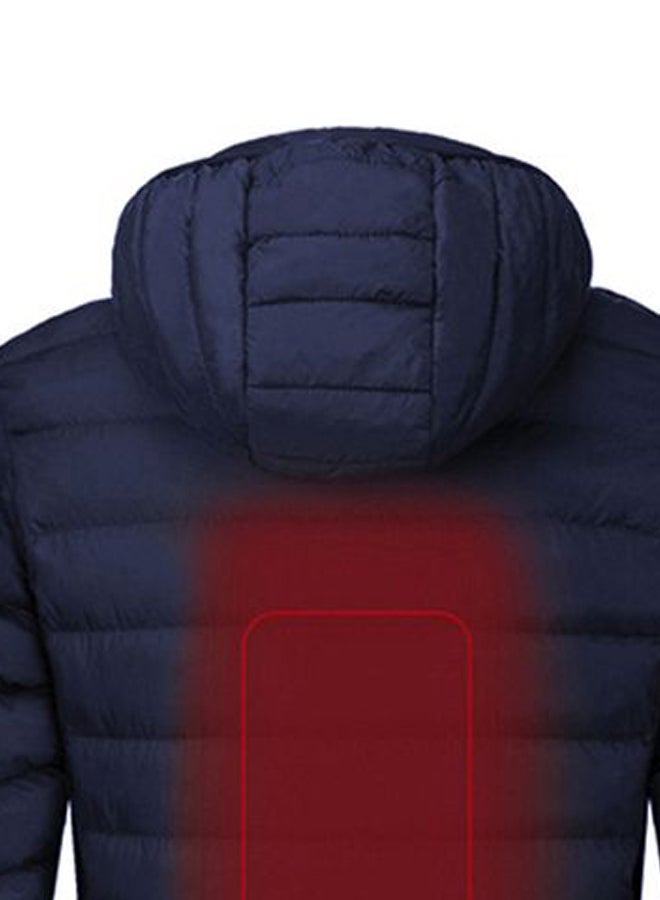 USB Heated Down Jacket Blue - Image 3