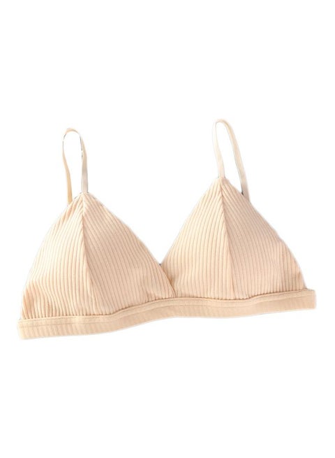 Solid Push Up Bralette Beige