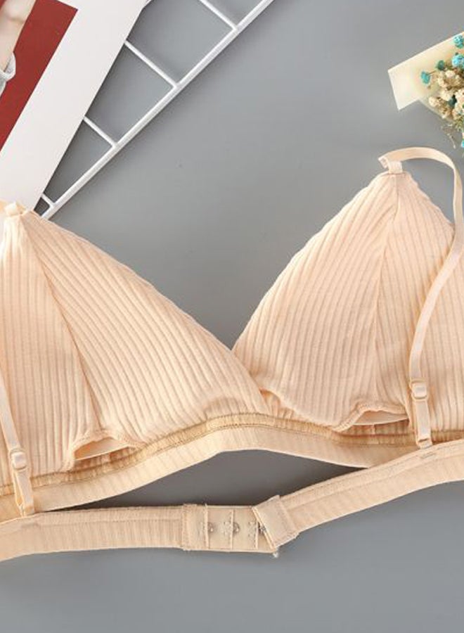 Solid Push Up Bralette Beige