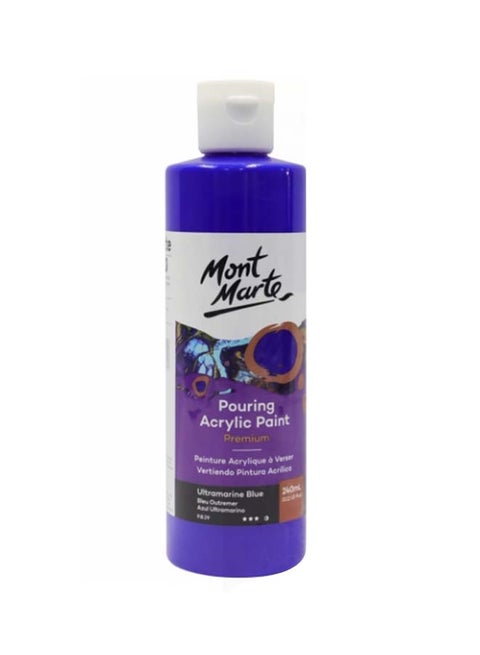 Pouring Acrylic Paint Ultramarine Blue