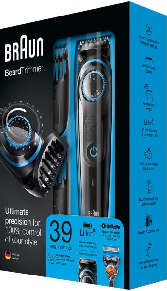 براون أداة تشذيب اللحية بقرص دقيق طراز Bt5040 أسود/أزرق - Image 5