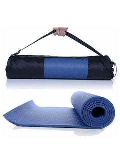 Generic Pvc Yoga Mat With Carrying Bag 4mm Blue 173cm 