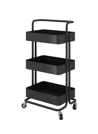 3 Tier Trolley Storage Cart With Rubber Wheels Black 43.5x33x87cm - v1601550533/N40867319A_1