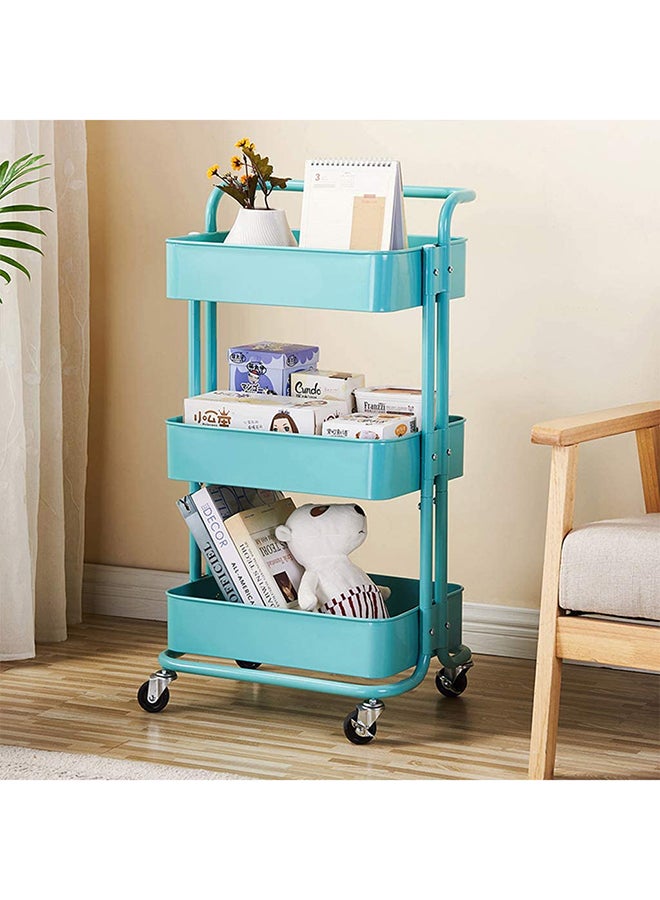 رومان جيفتس عربة تخزين بعجلات من 3 مستويات أزرق سماوي 43.5x33x87سم - Image 4