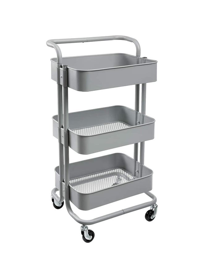 رومان جيفتس عربة تخزين بعجلات من 3 مستويات رمادي 43.5x33x87سم - Image 1