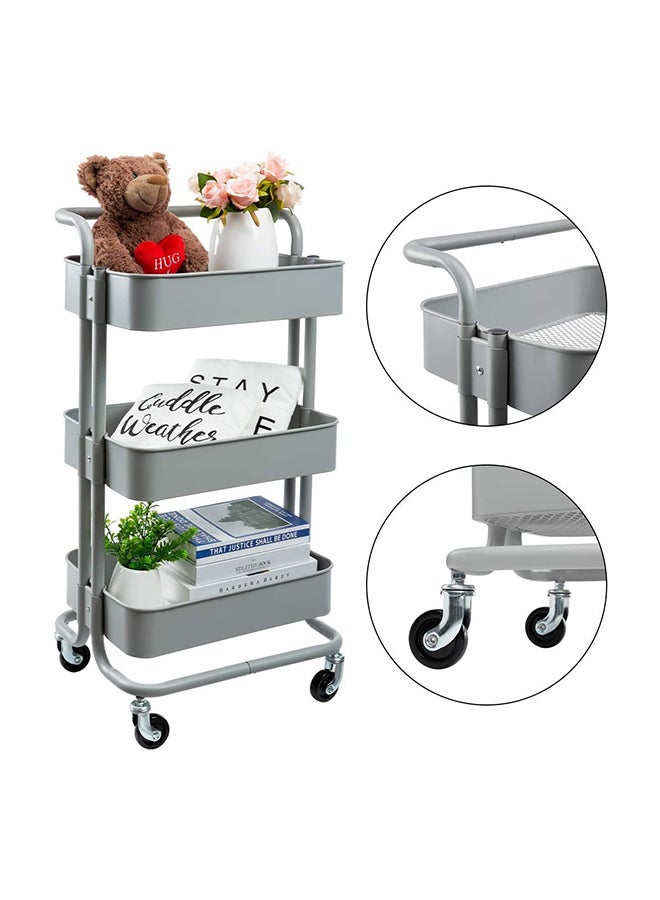 رومان جيفتس عربة تخزين بعجلات من 3 مستويات رمادي 43.5x33x87سم - Image 2