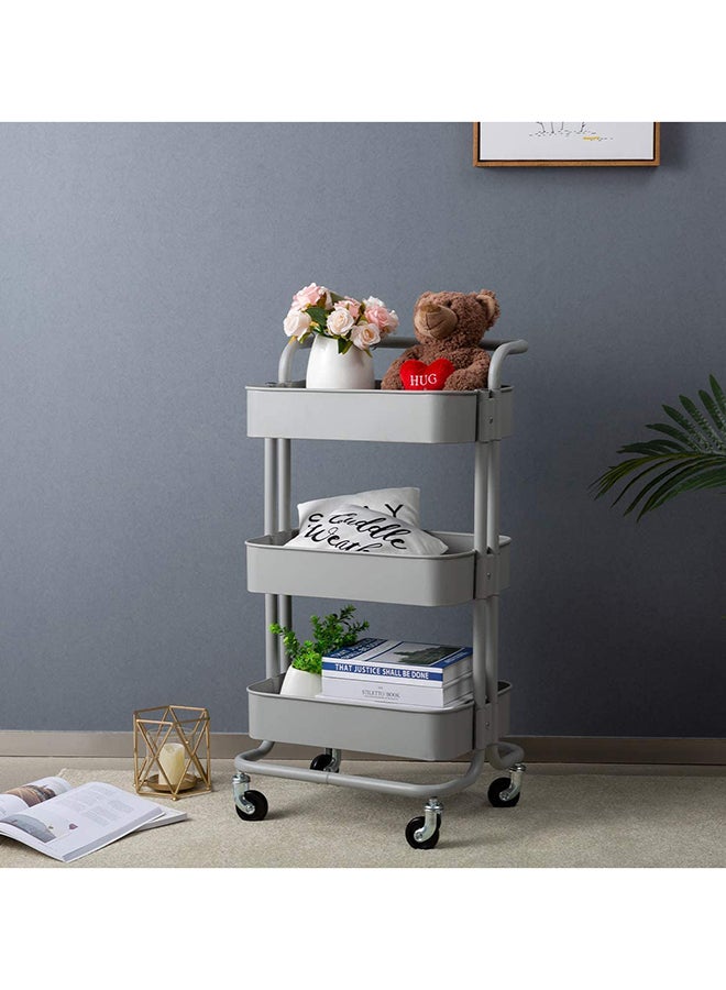 رومان جيفتس عربة تخزين بعجلات من 3 مستويات رمادي 43.5x33x87سم - Image 4