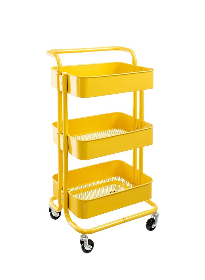 رومان جيفتس عربة تخزين بعجلات من 3 مستويات أصفر 43.5x33x87سم - Image 1