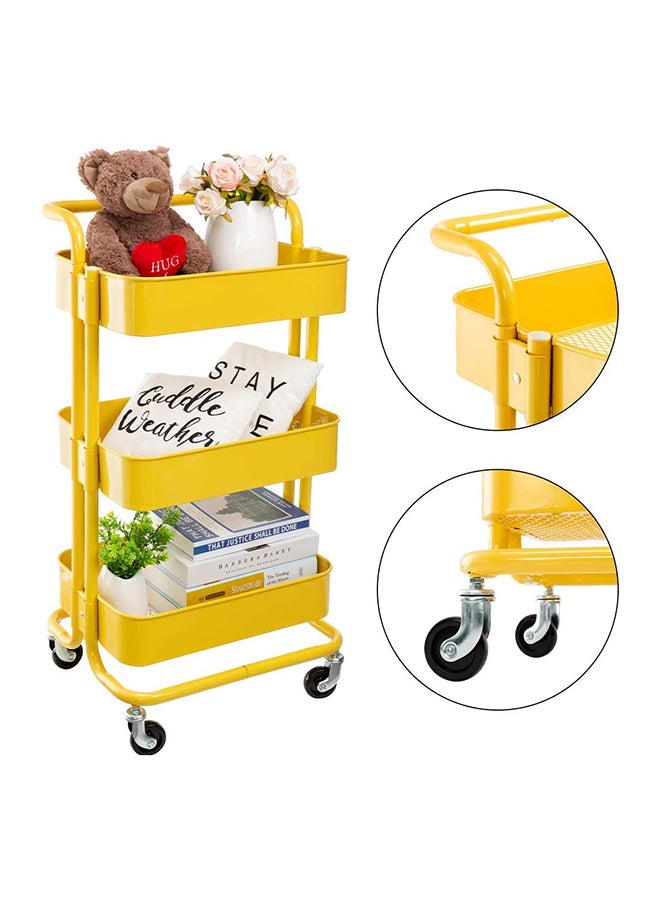 رومان جيفتس عربة تخزين بعجلات من 3 مستويات أصفر 43.5x33x87سم - Image 2