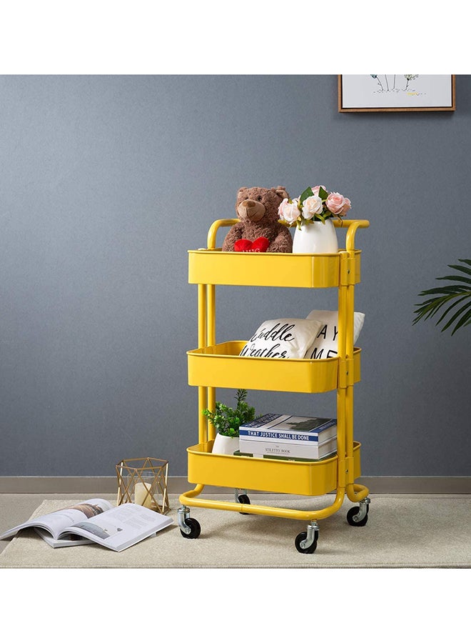 رومان جيفتس عربة تخزين بعجلات من 3 مستويات أصفر 43.5x33x87سم - Image 4