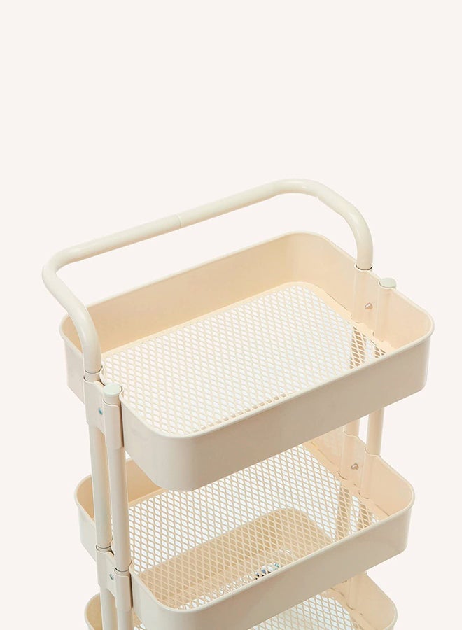 Roman Gifts 3-Tier Trolley Storage Cart With Wheels Beige 43.5x33x87cm  - Image 2
